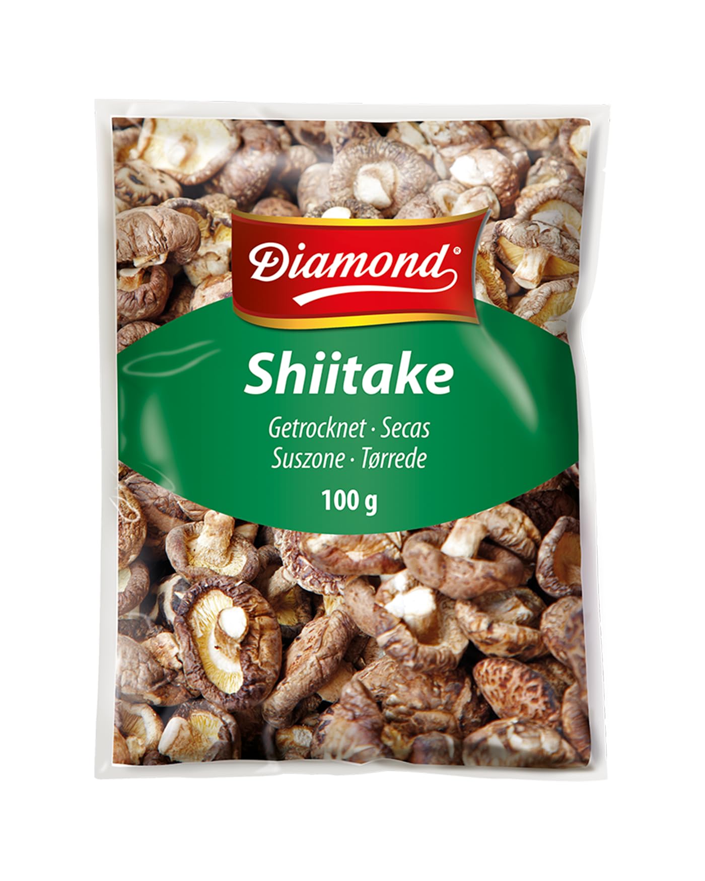 DIAMOND Shiitake Tonko Pilze, getrocknet, asiatische Speisepilze zum Kochen & Essen, natürlich, für Reis und Suppen - 1 x 100 g