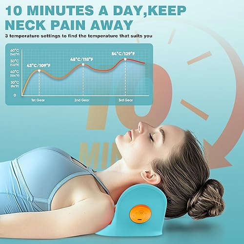 Miniatura 4 de Relajante de cuello y hombros, dispositivo de tracción cervical para alivio del dolor de ATM y alineación de la columna cervical, almohada