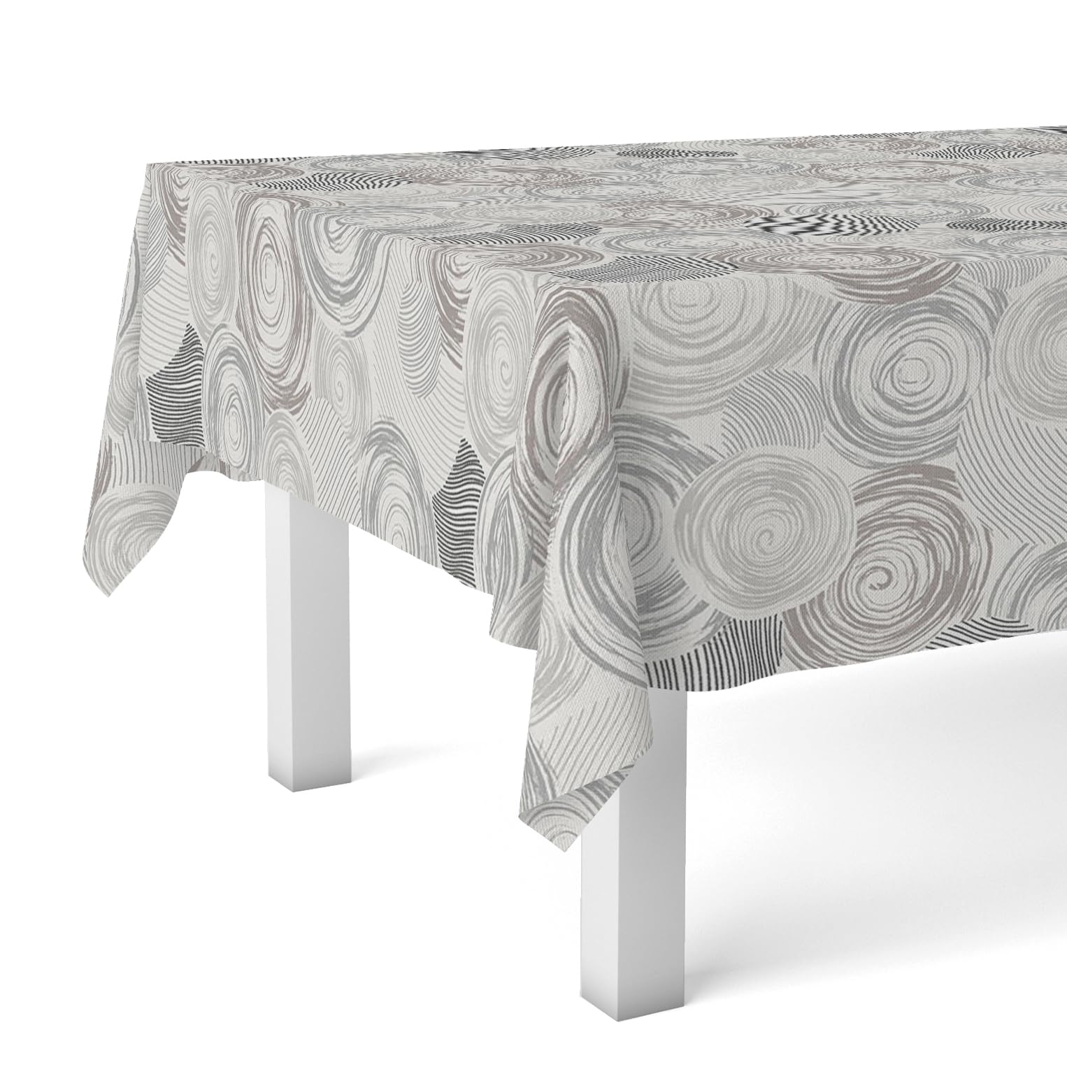 Martina Home Oilcloth Tablecloth Circle Grey 140 Round