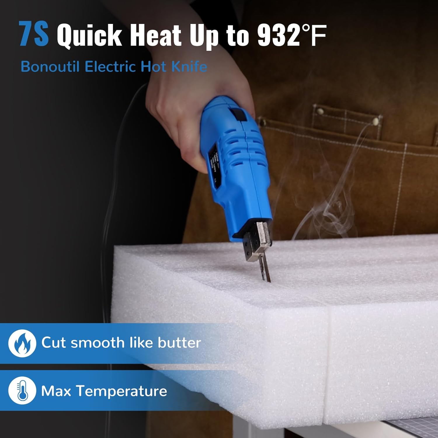 Electric Hot Knife with 4 Straight Blades Kit 150W 500℃ Craft Shears Foam Cutter for Styrofoam EVA, EPE, XPS, EPP, EPS, KT Board, Sponge