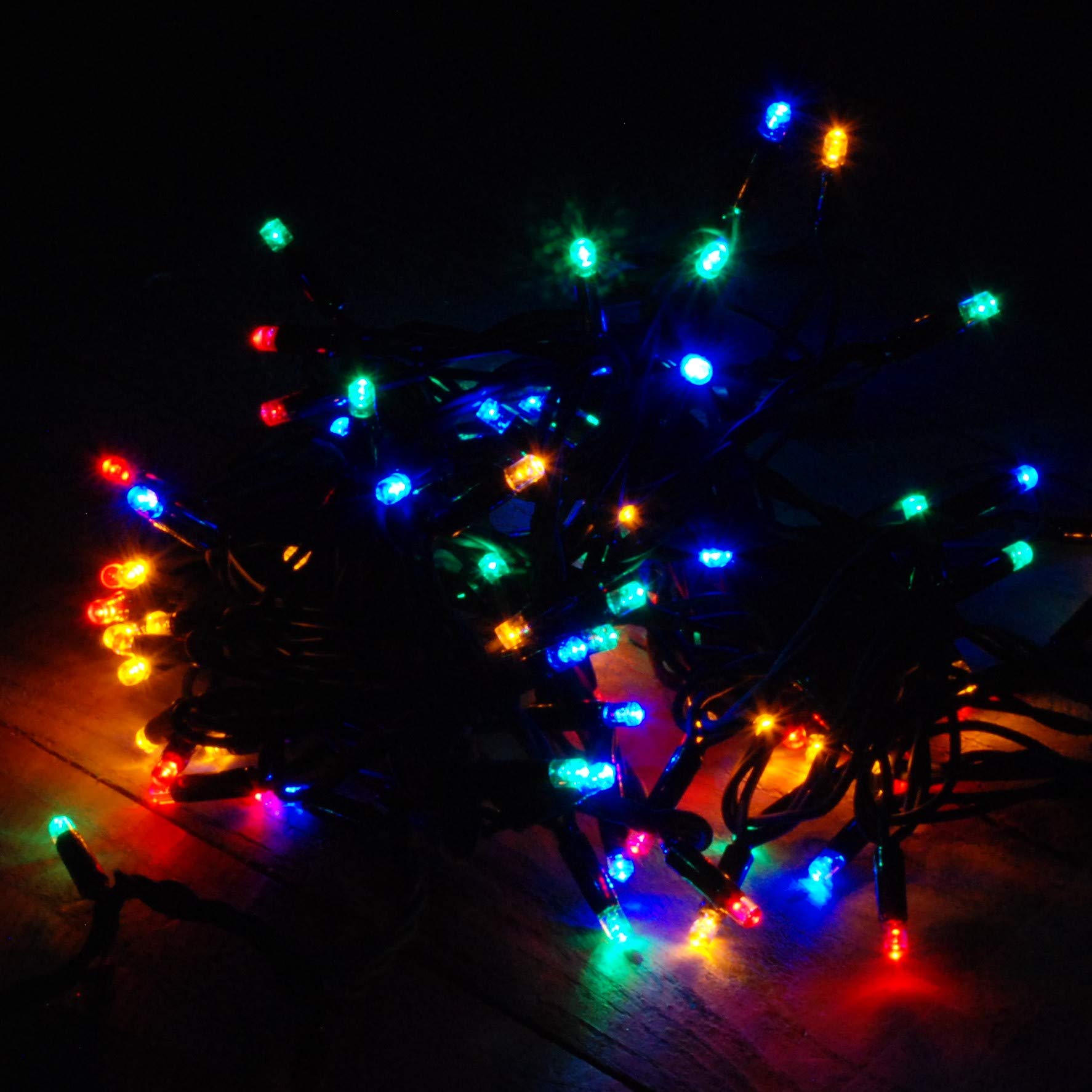 Samuel Alexander Black 9.9M (100 Led) Snowtime Multi-Coloured Connectable Lights With 3M Lead Wire