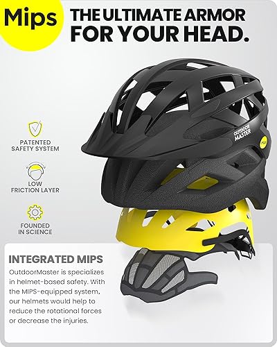 Miniatura 2 de OutdoorMaster Gem Casco de ciclismo recreativo MIPS - Dos forros extraíbles y ventilación en múltiples entornos - Casco de bicicleta para montaña,