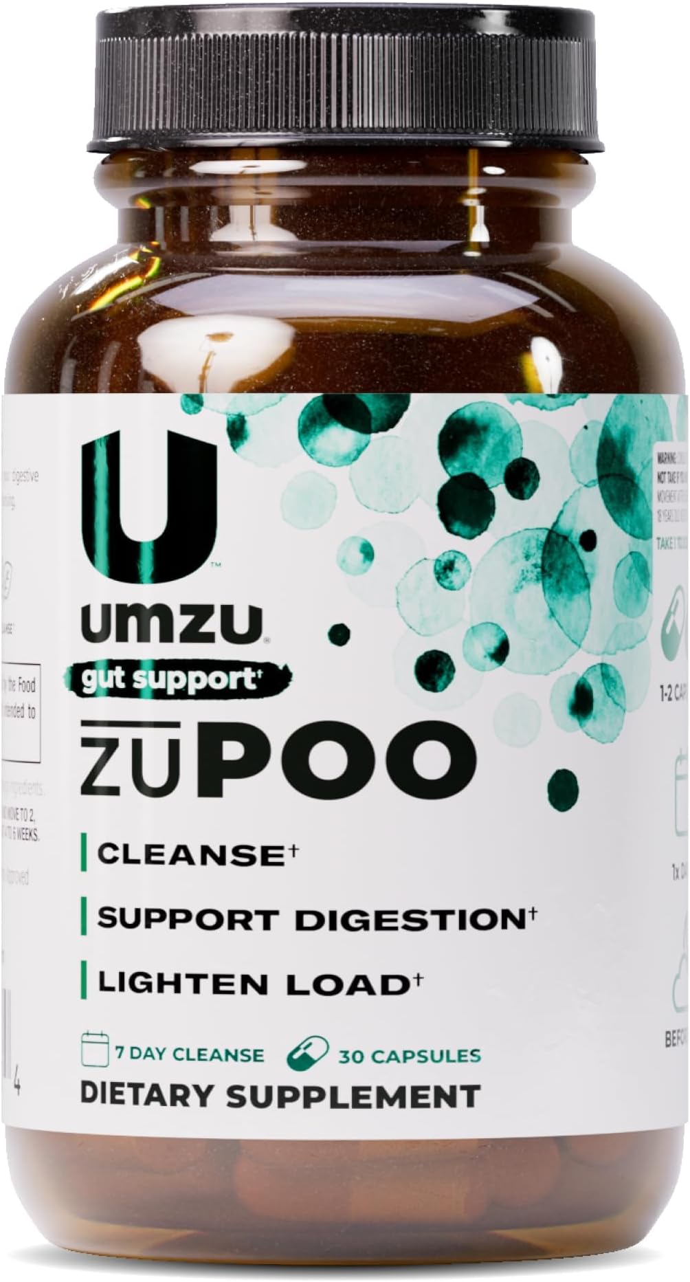 UMZU zuPOO Colon Cleanse Capsules, 30 Capsules | 7-Day Gut Cleanse Support, Cascara Sagrada, Magnesium Citrate, Natural Elimination, Digestive Balance, Vegan, Non-GMO