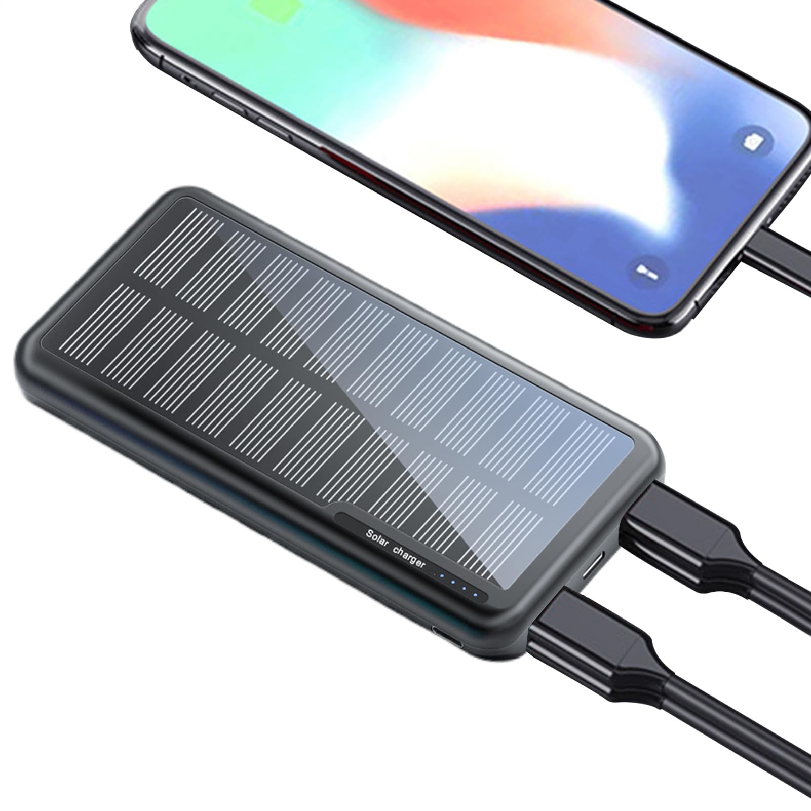 Power Bank Power Bank da Sopravvivenza | Power Bank Portatile con Pannello Solare e Uscita USB Per fotocamera, tablet, campeggio, escursionismo, viaggio, pesca,