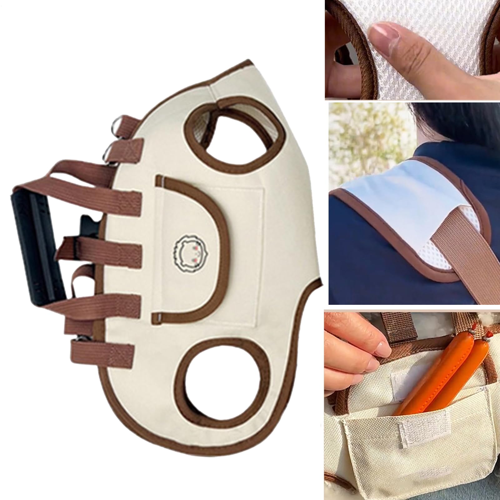 Sac de transport pour chien - Avec compartiment de rangement - Respirant et réglable - Fermeture rapide - Pour chat, voyage, randonnée, vélo, voiture, avion