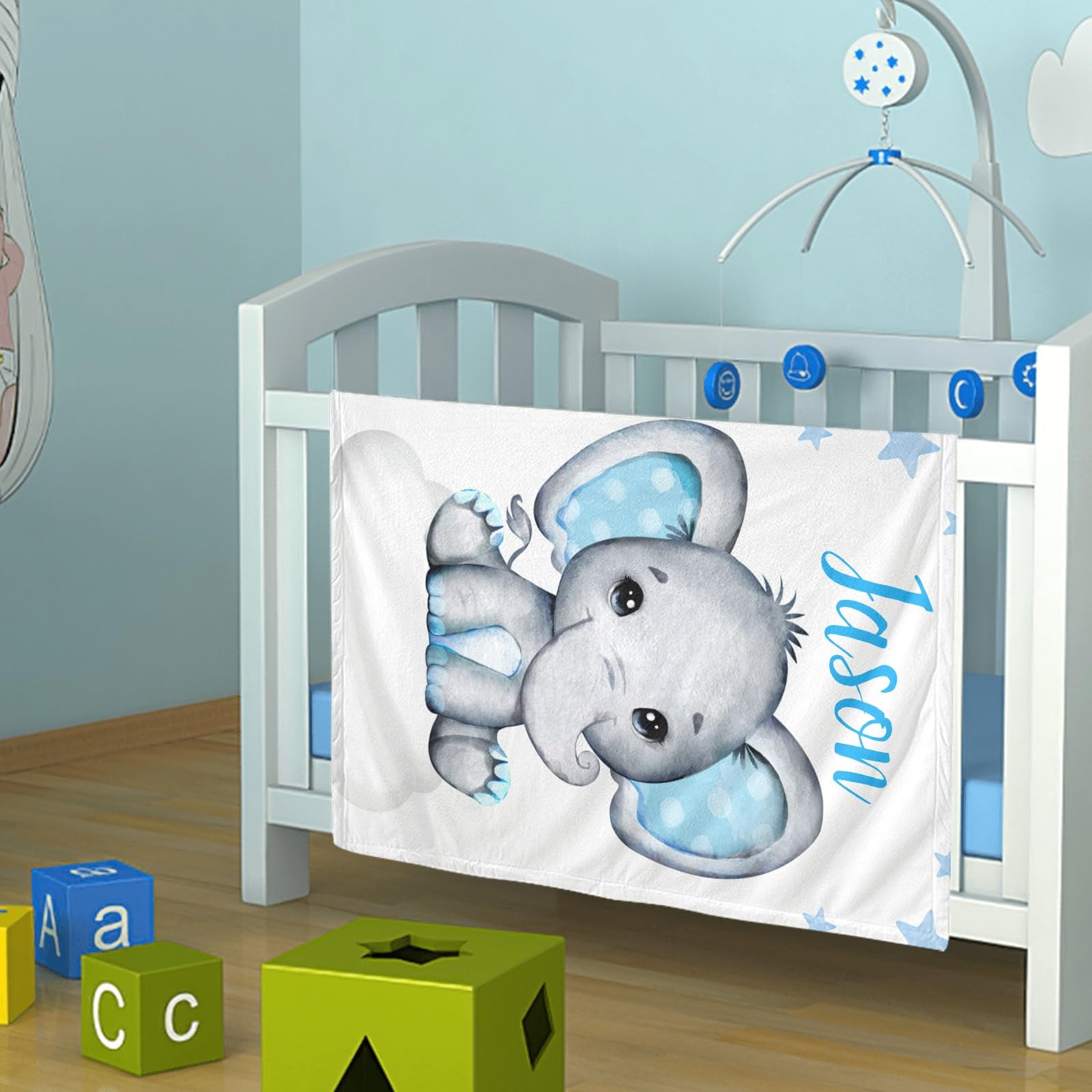 Personalized Baby Blanket With Name Custom Elephant Baby Blankets