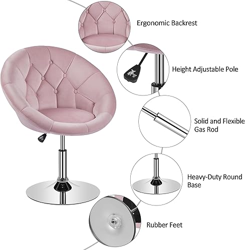 Miniatura 22 de Yaheetech Silla giratoria de tres colores Blanco,Negro -,Gris,claro,Rosado