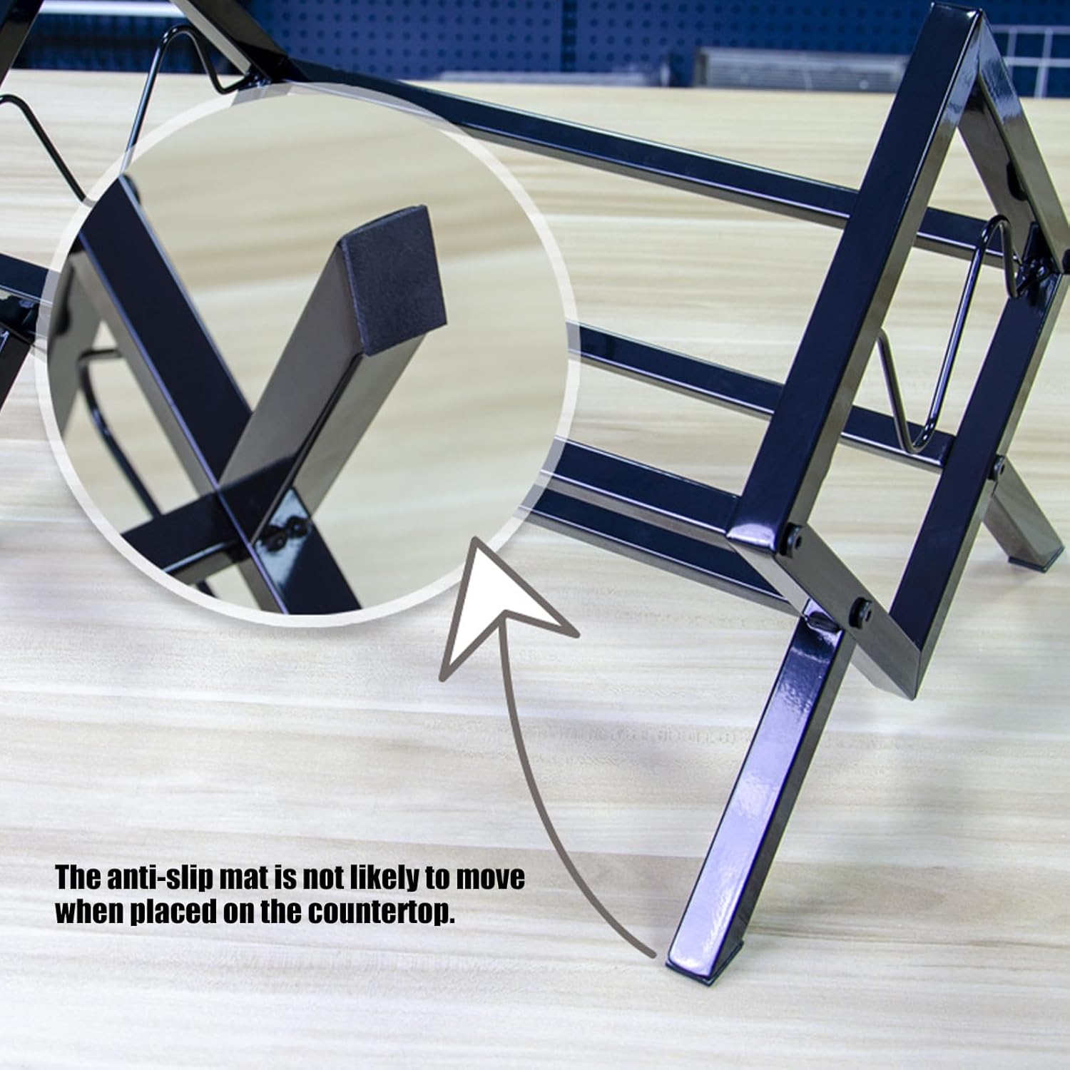 Mjaie Magazine Rack with Slip Base for Living Spaces Book Storage Rack Magazine Holder Carbon Steel Shelf Adjustable