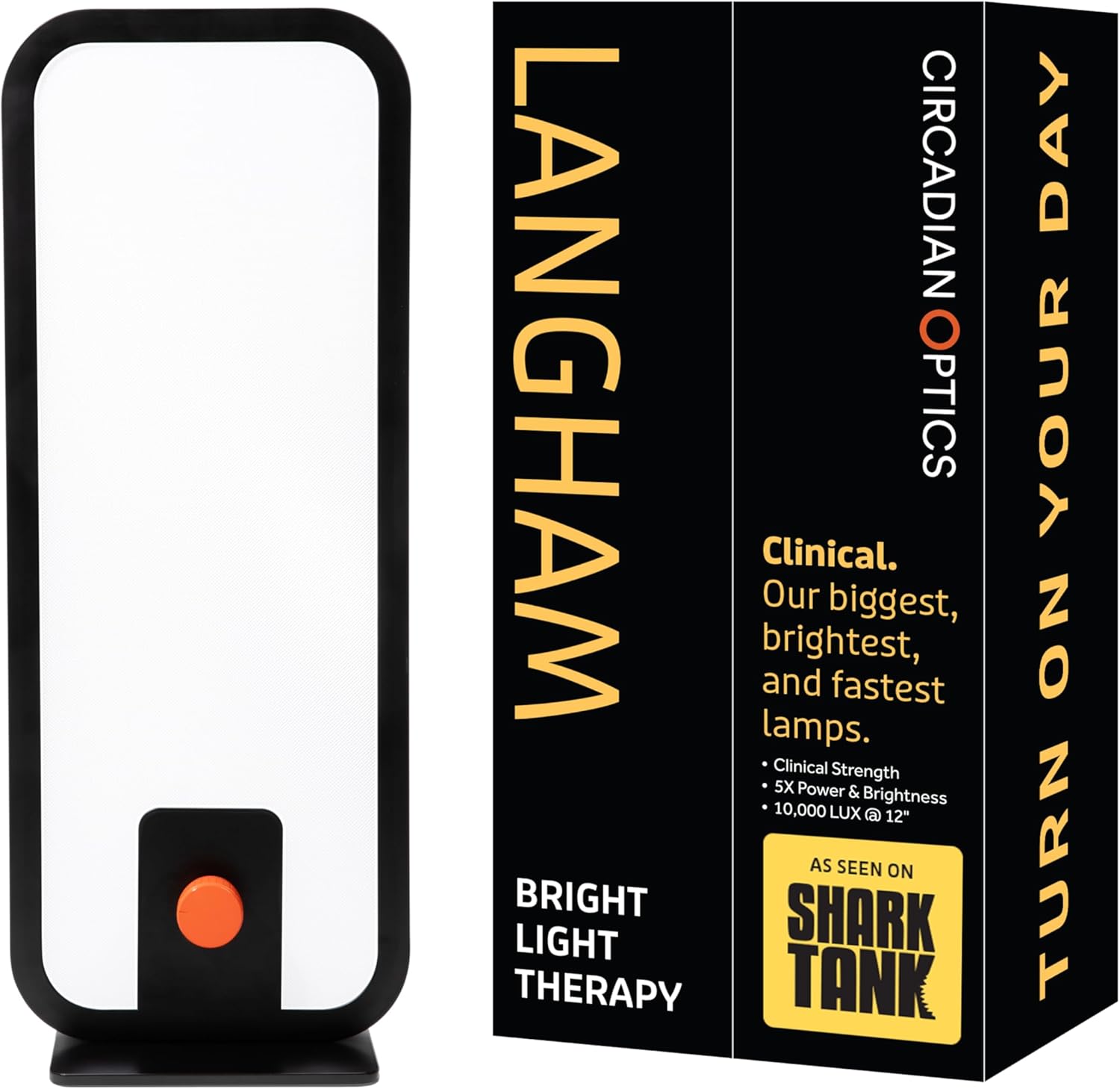 Circadian Optics Langham Clinical Grade Light Therapy Desk Lamp | 10,000 Lux at 12" | As Seen On Shark Tank | 5X Power & Brightness | Large 6" X 17" Light Panel | Improves Mood, Focus & Sleep
