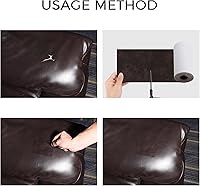 Vista 5 de Cinta de parche de reparación de cuero para sofá, 3.5 x 60 pulgadas, autoadhesiva para sofá, asiento de auto, silla de oficina, muebles de cuero