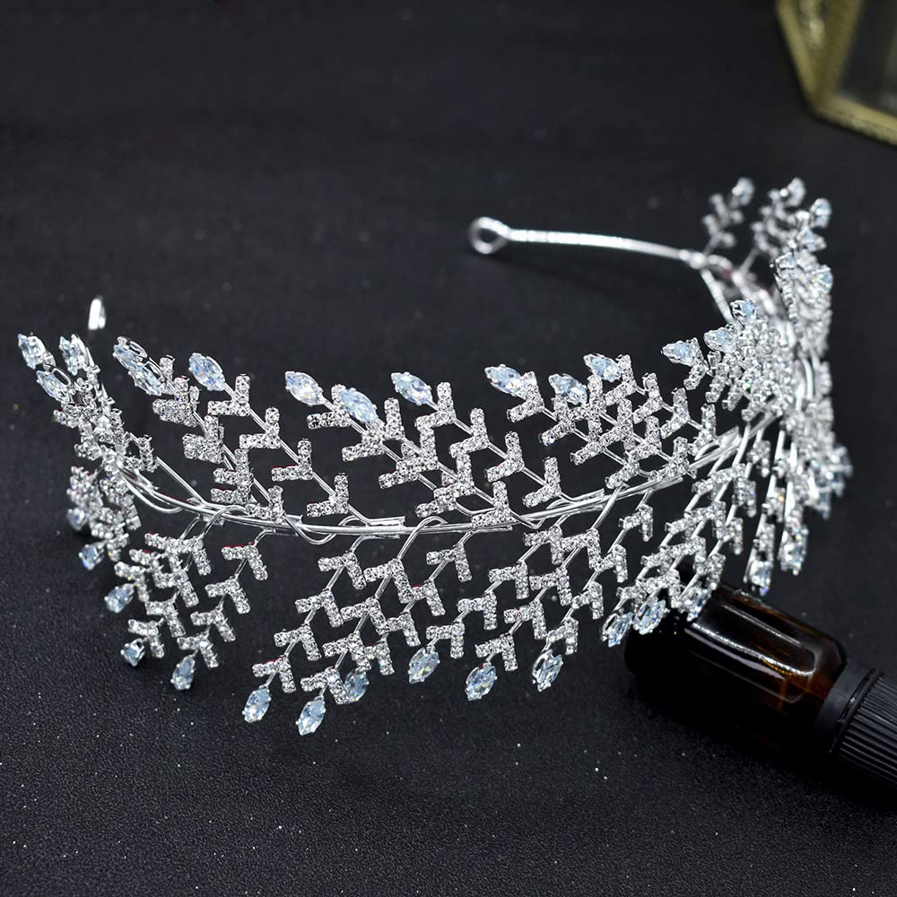 Tiara Corona di Cristallo Copricapo da Sposa con Fascia da Sposa in zircone, Copricapo da Sposa per Capelli da Donna diademi per Copricapo da Sposa Copricapo da Sposa