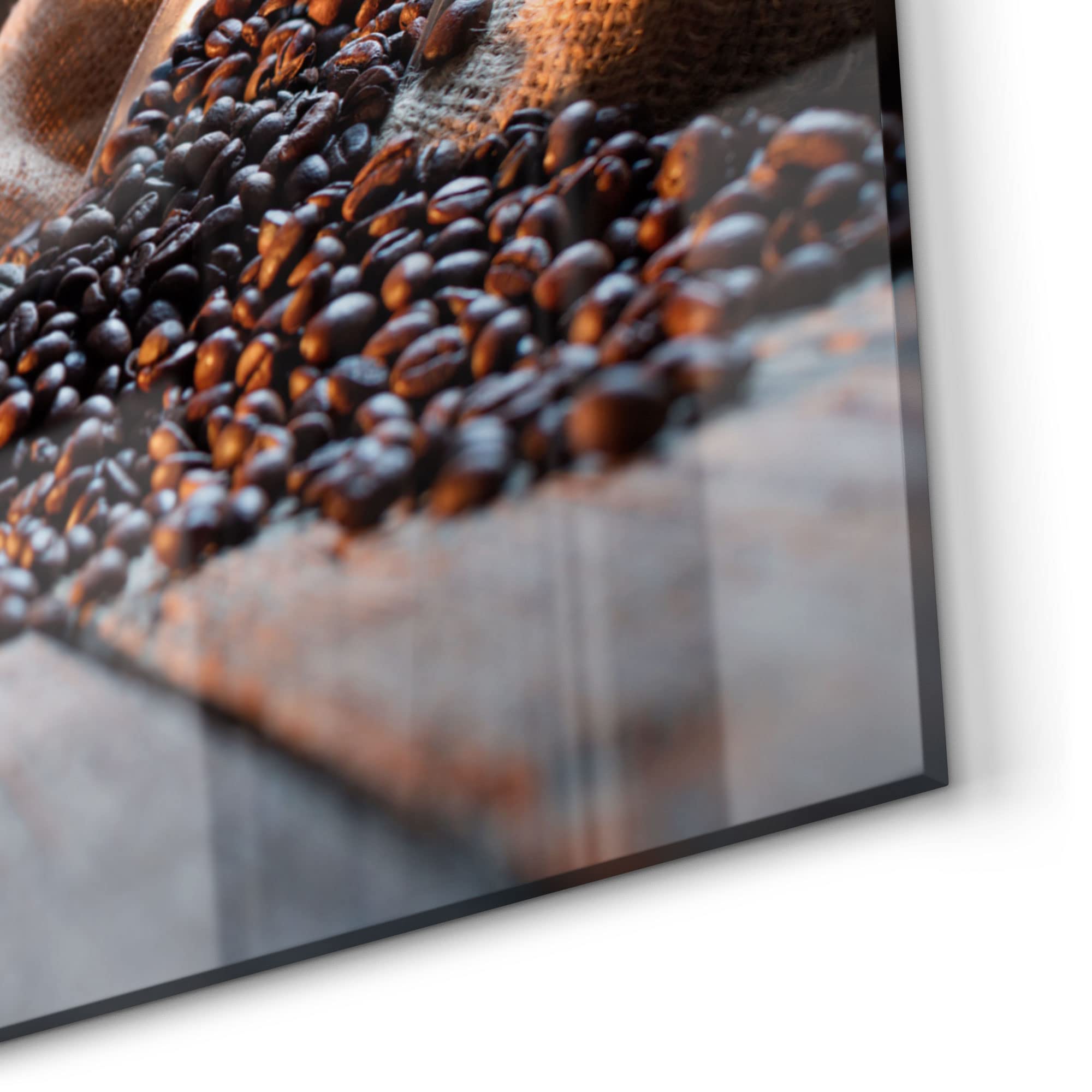 DEQORI Tylna ścianka kuchenna, szkło, motyw rustykalnej miłości do kawy, 100 x 50 cm, tylna ścianka do łazienki lub kuchenki, osłona przed pryskaniem, do kuchni i łazienki, nowoczesna dekoracja na kafelki