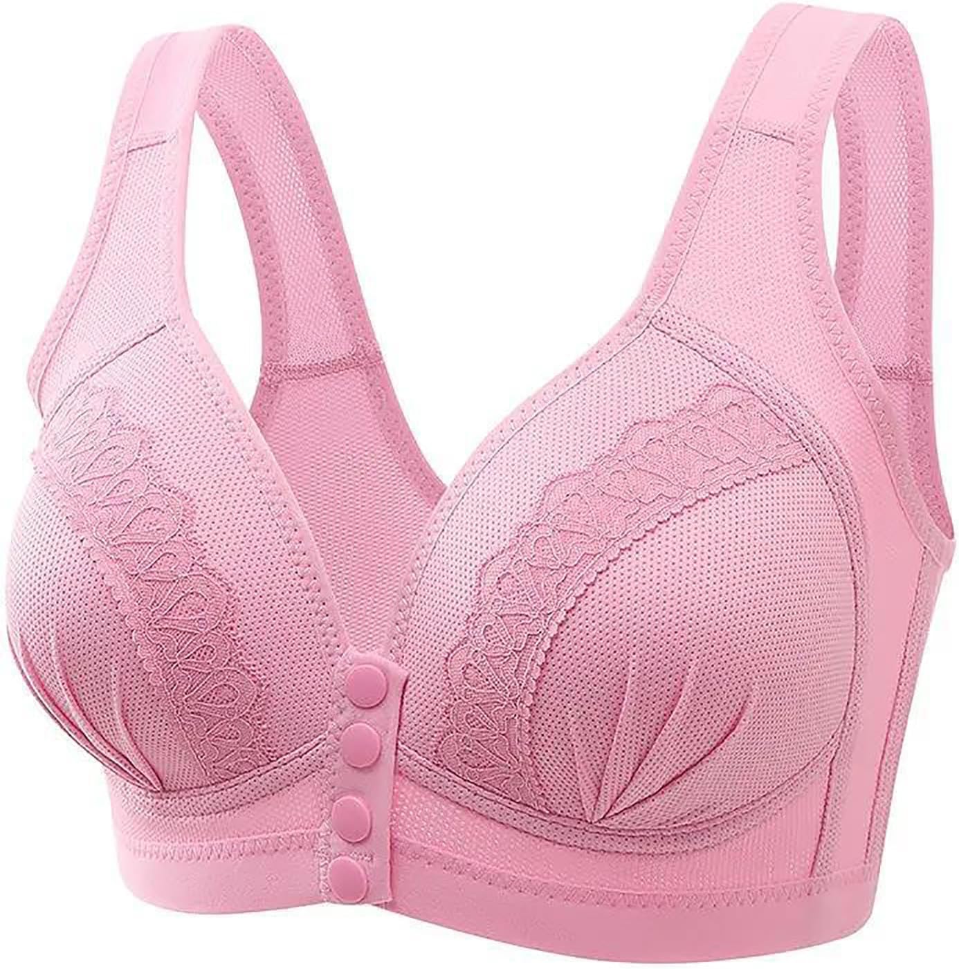 SMIDOWWomens Front Closure Daily Bra High Support Bra Wireless Push Up Bra Easy Close Sports Bras Post-Surgery Bra Everyday Bras
