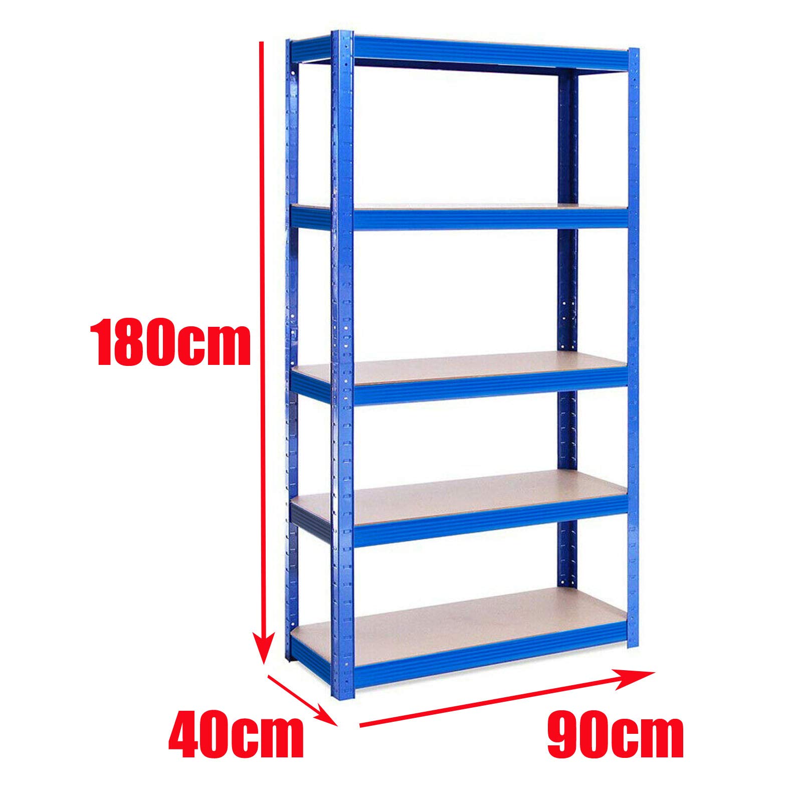 Étagère pour charges lourdes avec 5 étagères en bois, 180x40x40 cm (HxLxP), capacité de charge par niveau 90 kg, galvanisée | Leroy Merlin