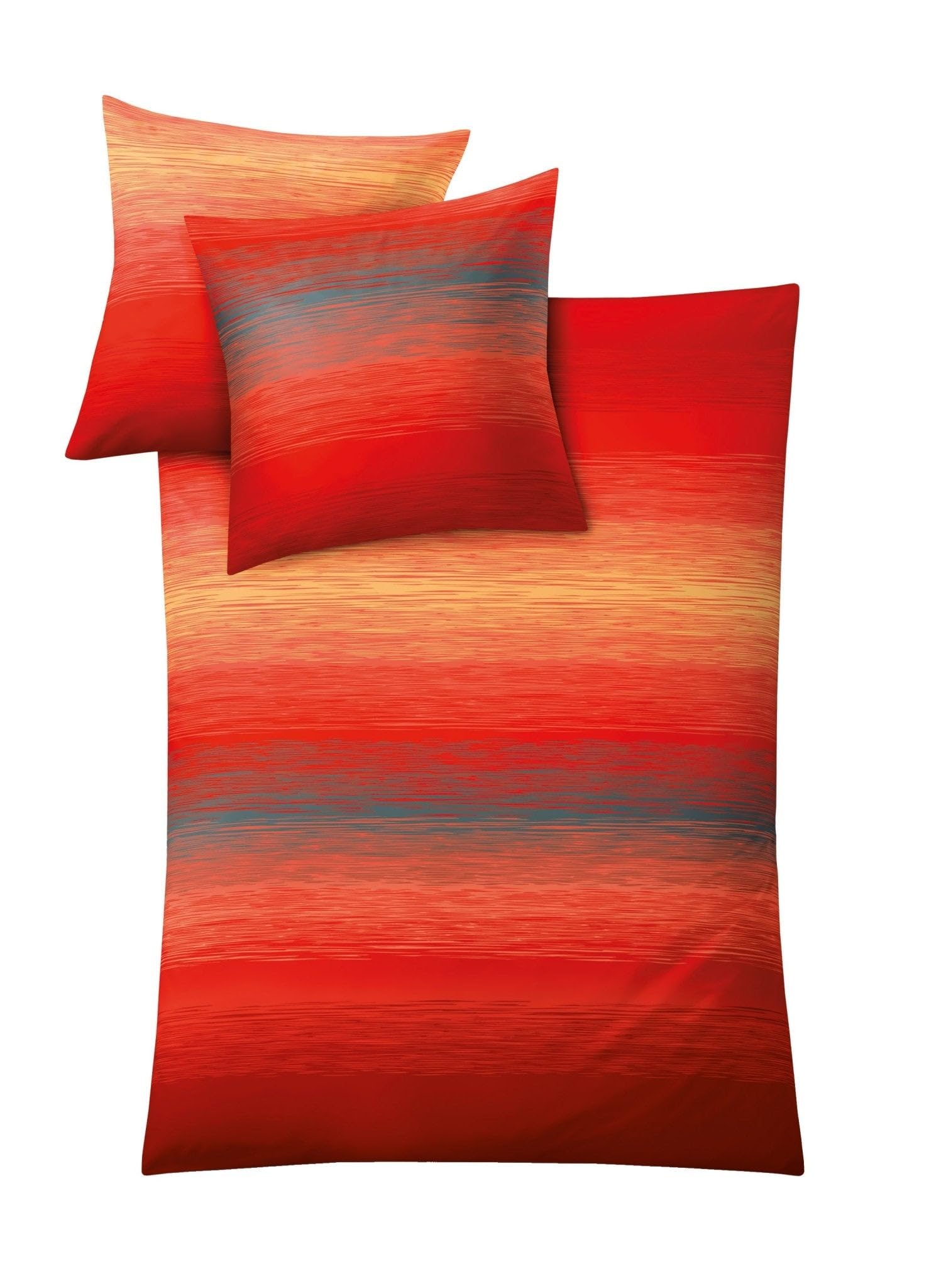 Kleine Wolke 6176455952 Bettwäsche Chicago, Maße: 135 x 200 cm und 80 x 80 cm, Farbe: Paprika