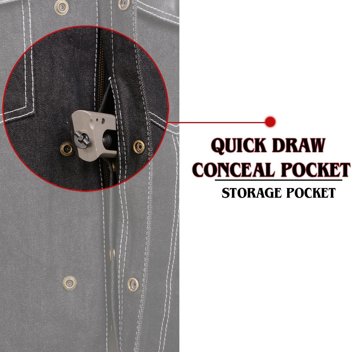 Milwaukee Leather MDM3006 Men's 'Brute' Black Denim and Black Leather Club Style Vest w/Hidden Dual Closure