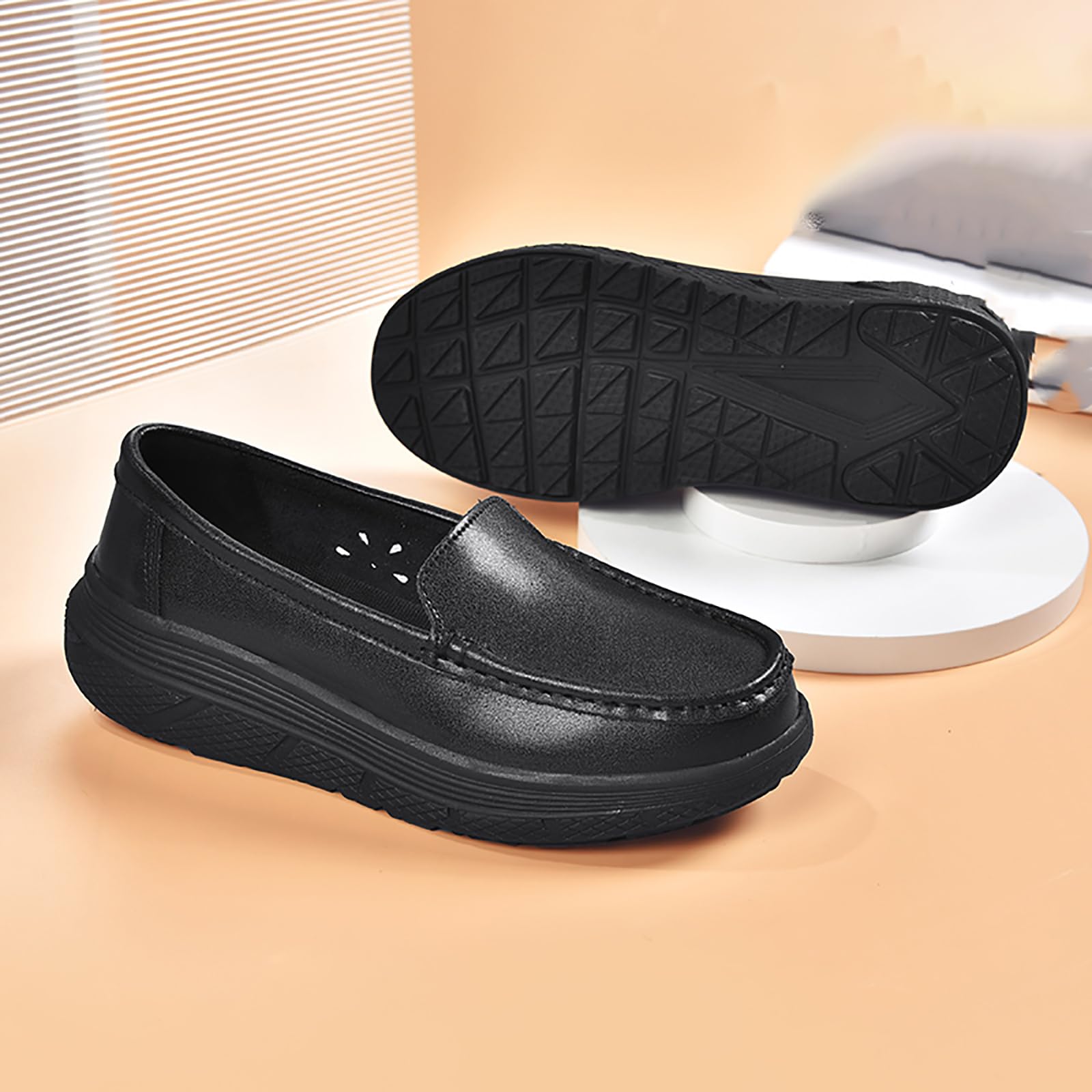Zapatos ortopédicos de trabajo para enfermera, cómodos y transpirables, antideslizantes, para enfermería, restaurante, trabajo, piel, para caminar