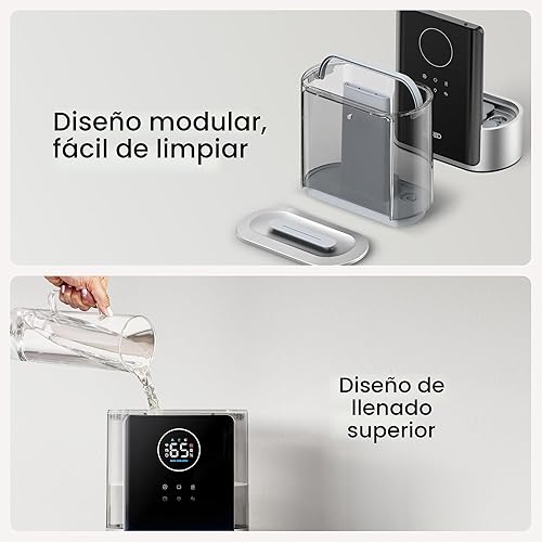 Miniatura 7 de Dreo Humidificador inteligente de 8L para habitación grande, 600 pies cuadrados, HM717S, 80H Runtime Humidificadores de niebla cálida y fría de gran