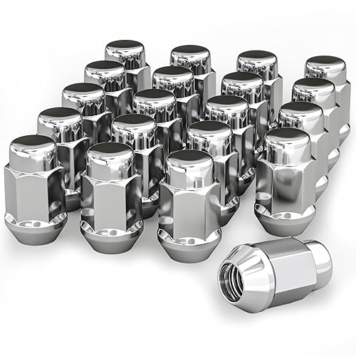 YIZBAP 20 tuercas de rueda M12x1.5, juego de tuercas cromadas cerradas de 12 x 1.5 pulgadas, ruedas hexagonales de repuesto de 1.4 pulgadas de alto