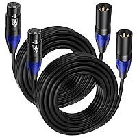 Vista 11 de Paquete de 4 cables XLR macho a hembra de 50 pies macho a hembra, cable de micrófono equilibrado profesional, cable XLR macho a hembra, cable