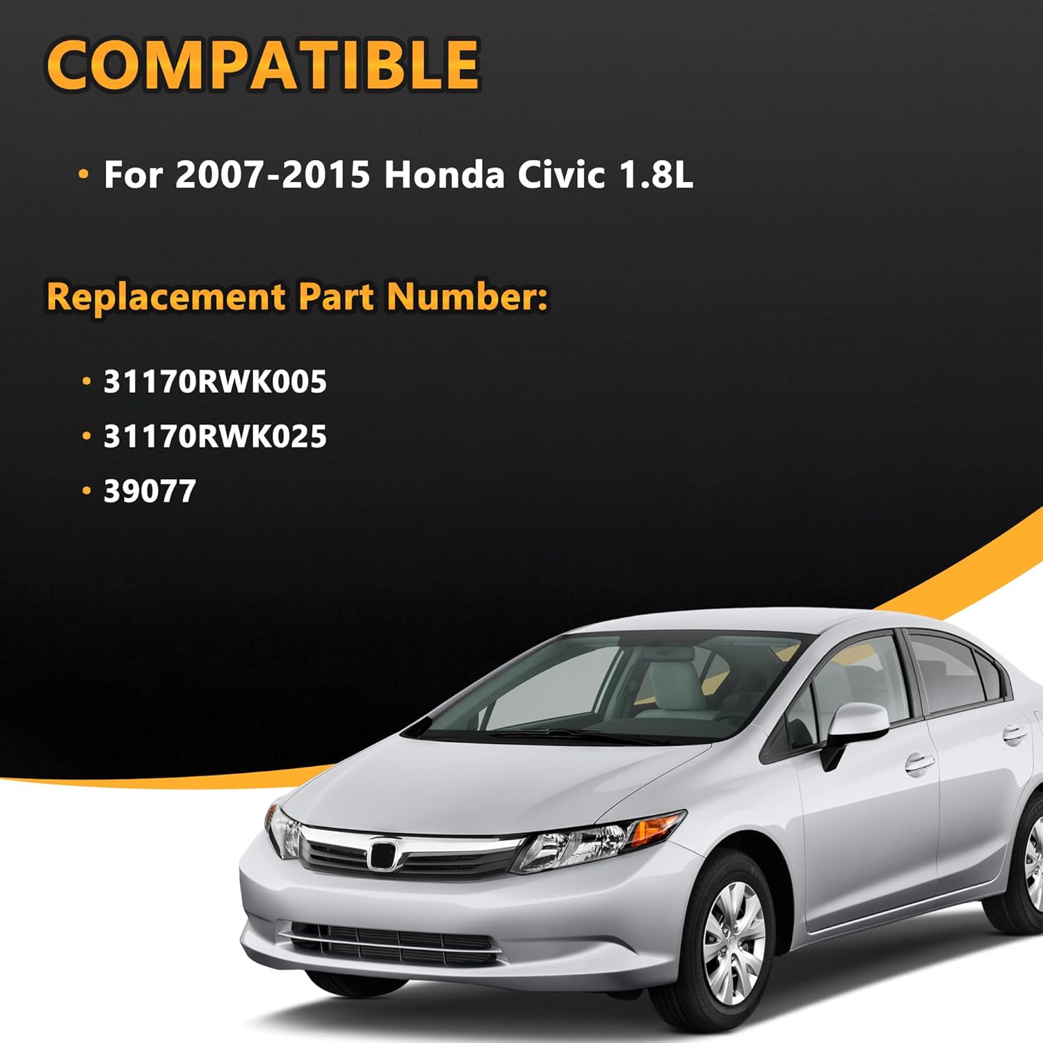 Drive Belt Tensioner Replacement for 2007-2015 Honda Civic 1.8L Replace # 31170RWK025 31170RWK005