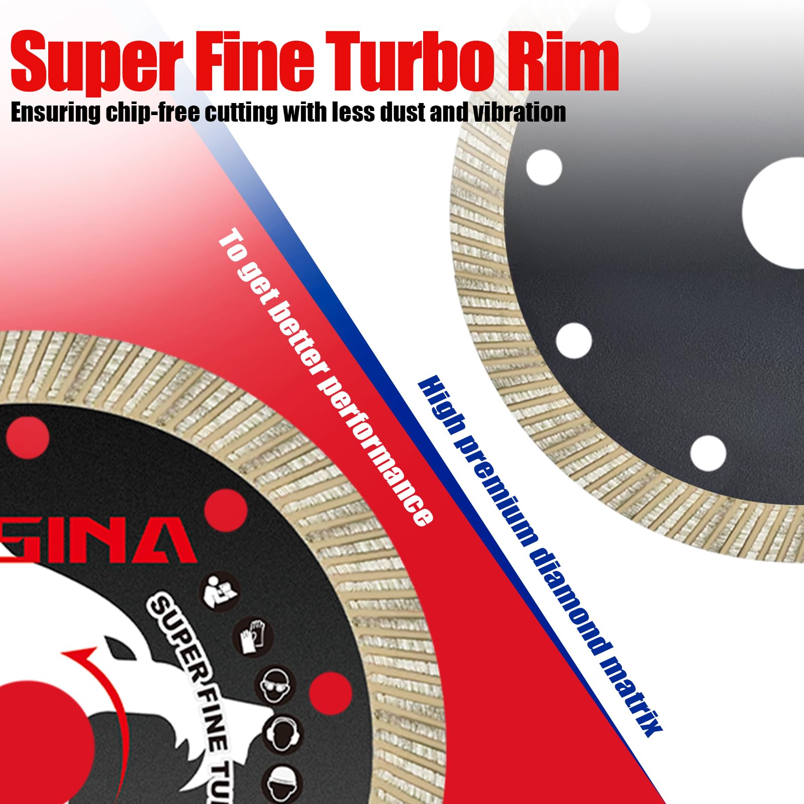 2pcs Diamond Saw Blades 4.5" Cutting Blade Super Thin Tile Saw Blade 4.5 Cutting Blade Super Thin Tile Saw Blade Red - View #9