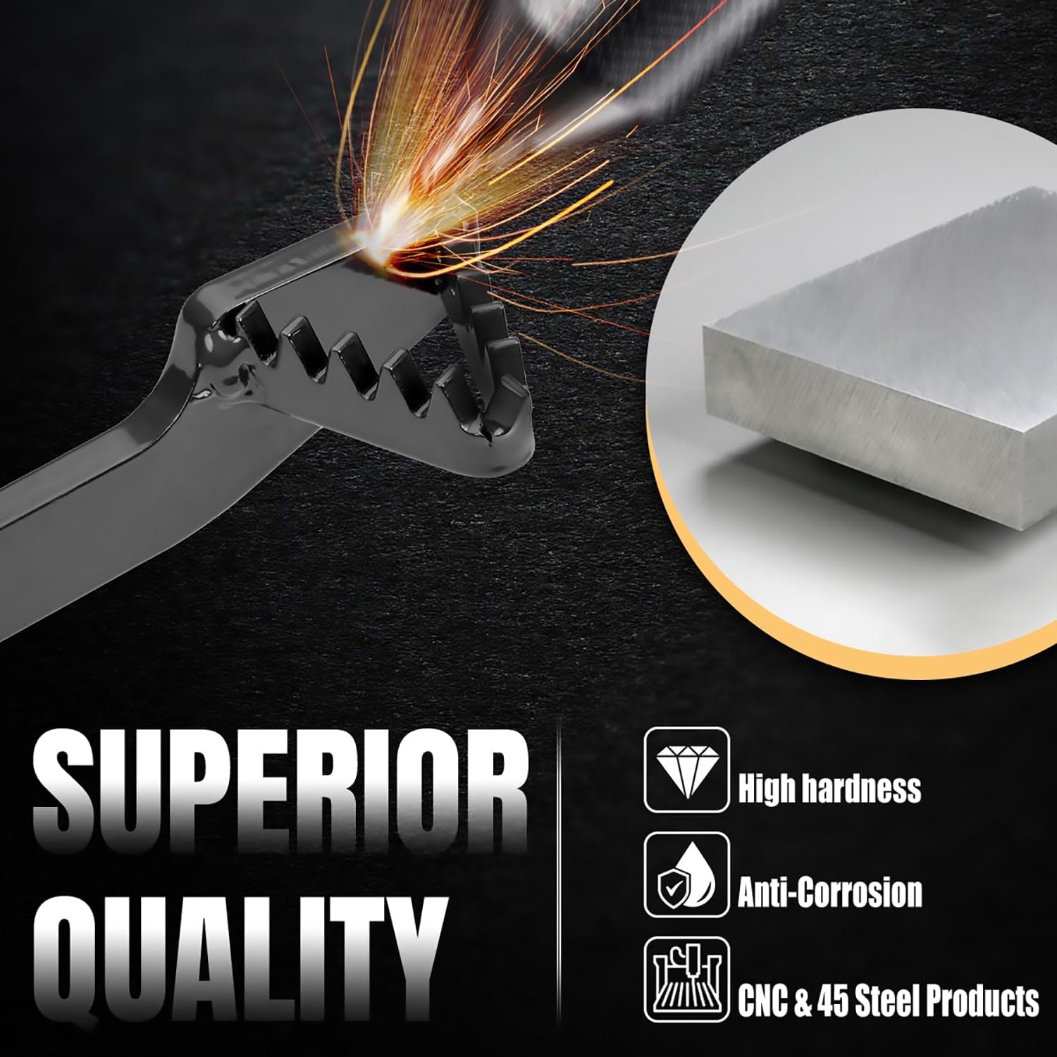 Canitu Extended HD Rear Brake Pedal,Billet Aluminum Motorcycle Forged Brake Lever CNC Line Bored Pivot Joint Replace for Honda CRF110 2013-2023 (Black)