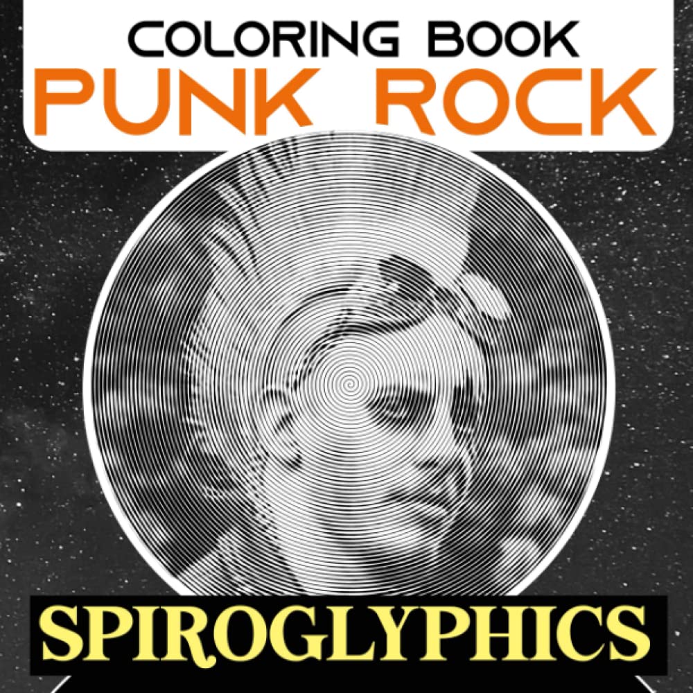 Livre de coloriage punk rock spiroglyphics pour adultes et ados avec spirales à dessiner