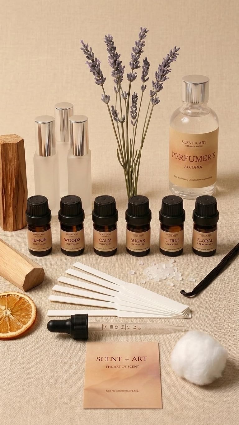 DIY Perfume Making Kit for Adults & Teens · 6 Premium Fragrance Oils, 4 Expert Recipes, Perfumer's Alcohol & 3 Glass Spray Bottles · Make Your Own Signature Scent · Unisex Craft Gift by SCENT + ART
