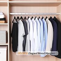 Vista 6 de Yaxa Basics Perchas de madera para trajes, paquete de 30, color negro