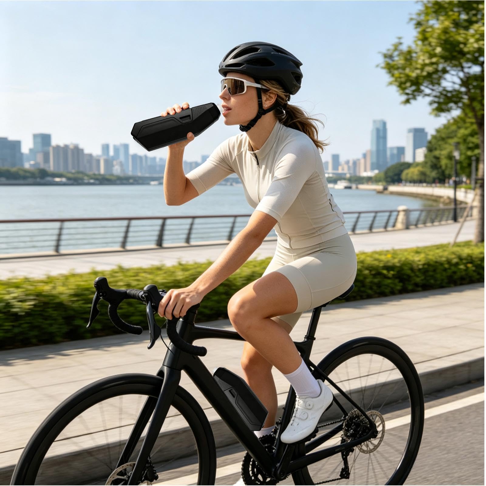 Bidón para Bicicleta Botella de 610 ml con Boquilla de Silicona Universal