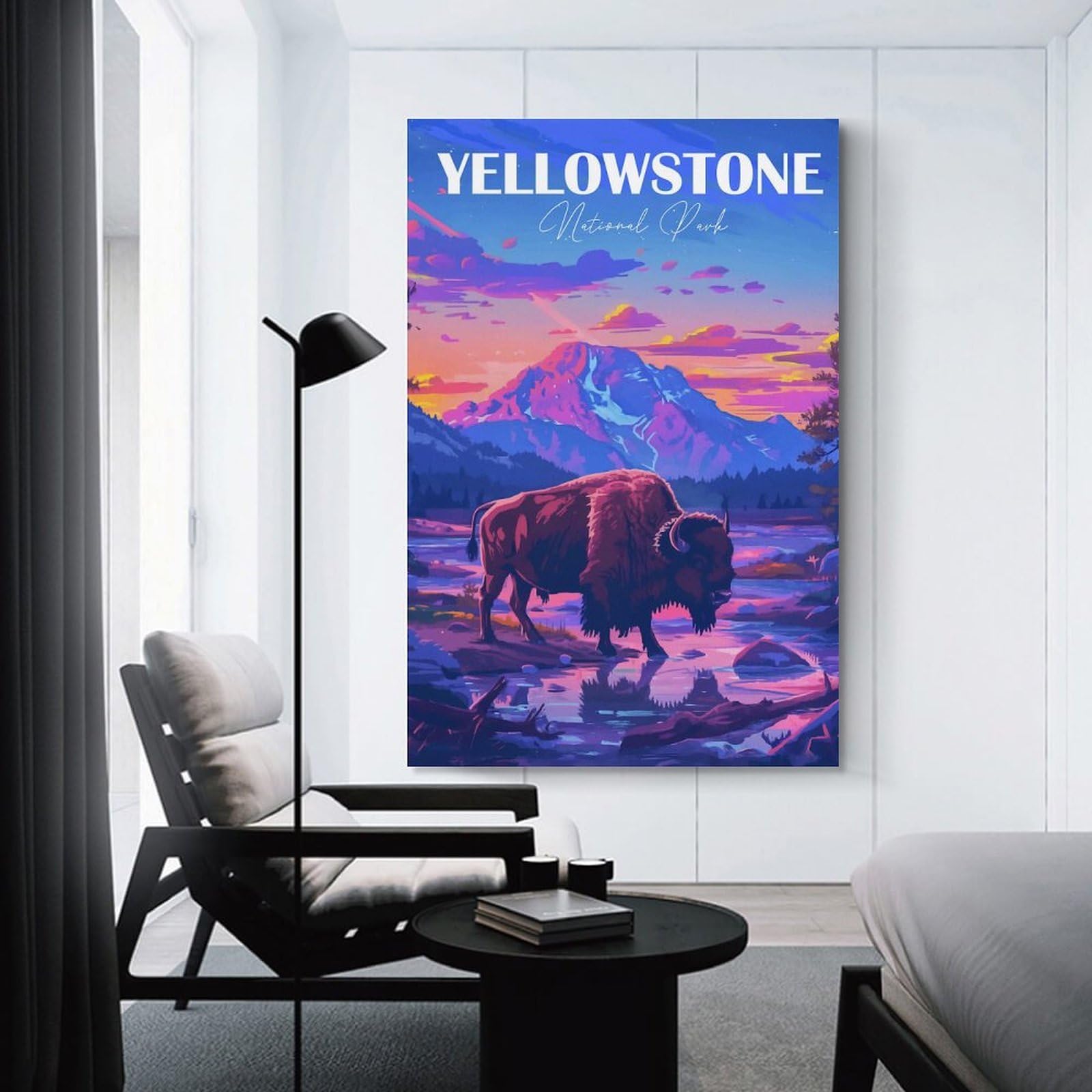Junmoney Yellowstone National Park Bison (2) Home Decor Wall Art 08x12inch(20x30cm), for Living Room, Lounge Or Sitting Room, A Home Accent with Warm Character