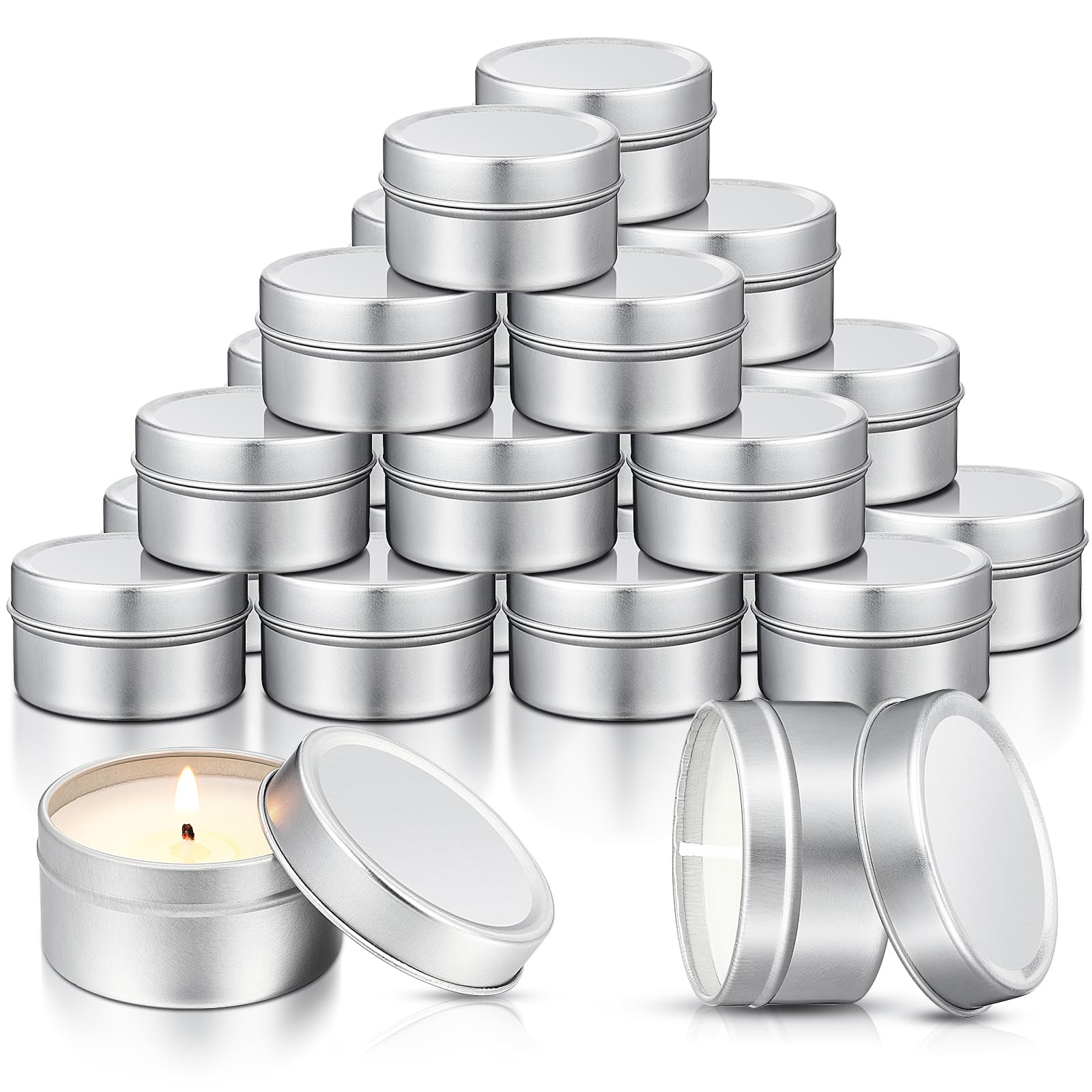 Conelist 24 Pcs Mini Candles Party Favors DIY Baby Shower Tealights Bulk Personalized Candle Tins with Lids Gifts for Guests Bridesmaid Wedding