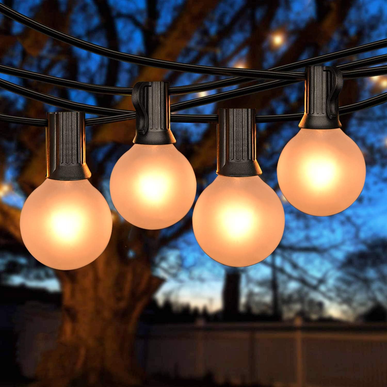 SUNSGNE 25Ft Outdoor Patio String Lights G40 with 27