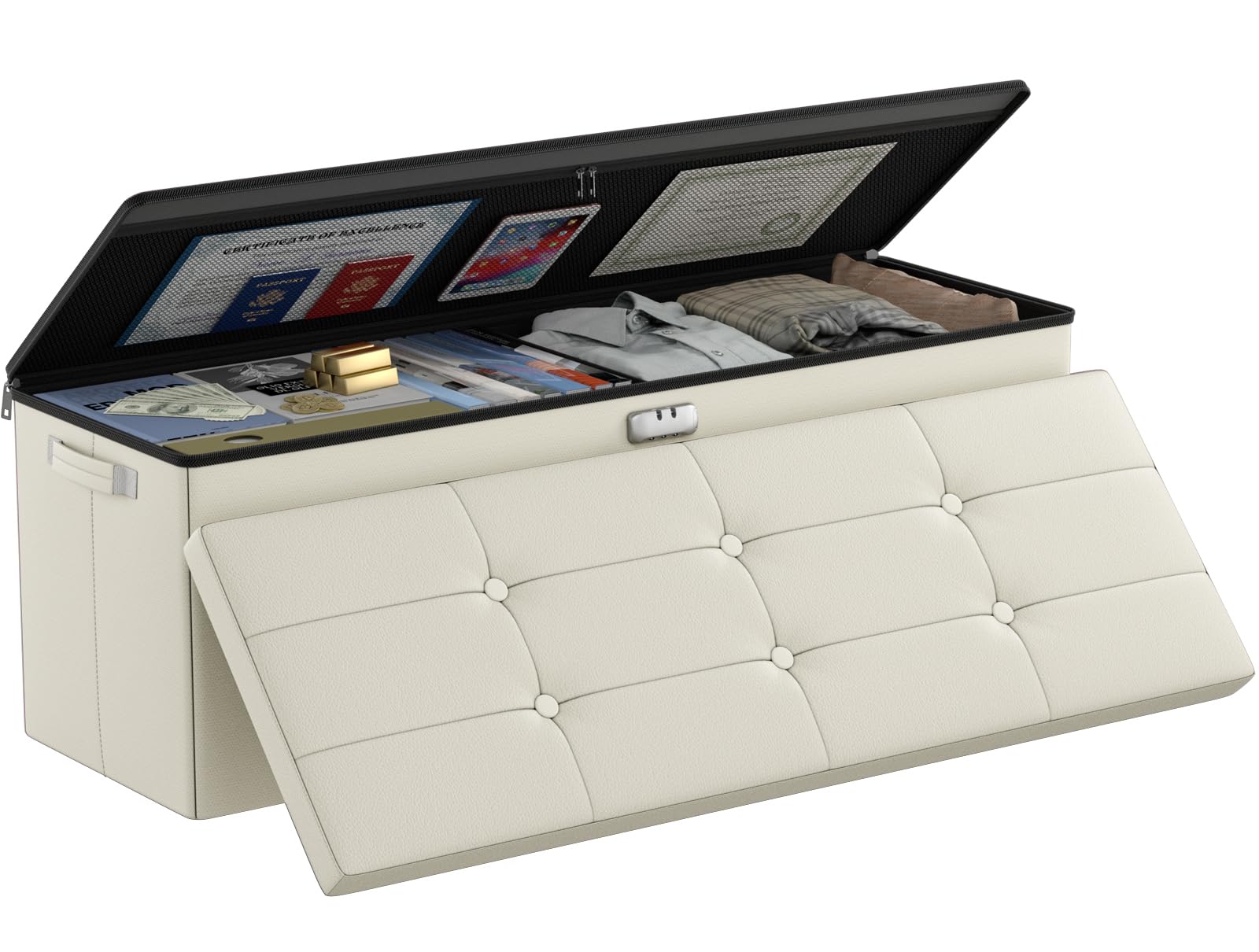 Amazon.com: DocSafe Storage Ottoman Bench,Fireproof＆Waterproof