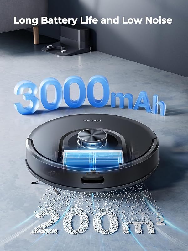 Laresar Mars01 Robotporszívó Feltörlő Funkcióval - 5000Pa Szívóerő, LIDAR Navigáció, Okos Térképezés, 3 Órás Üzemidő, 250ml Víztartály, Kisá