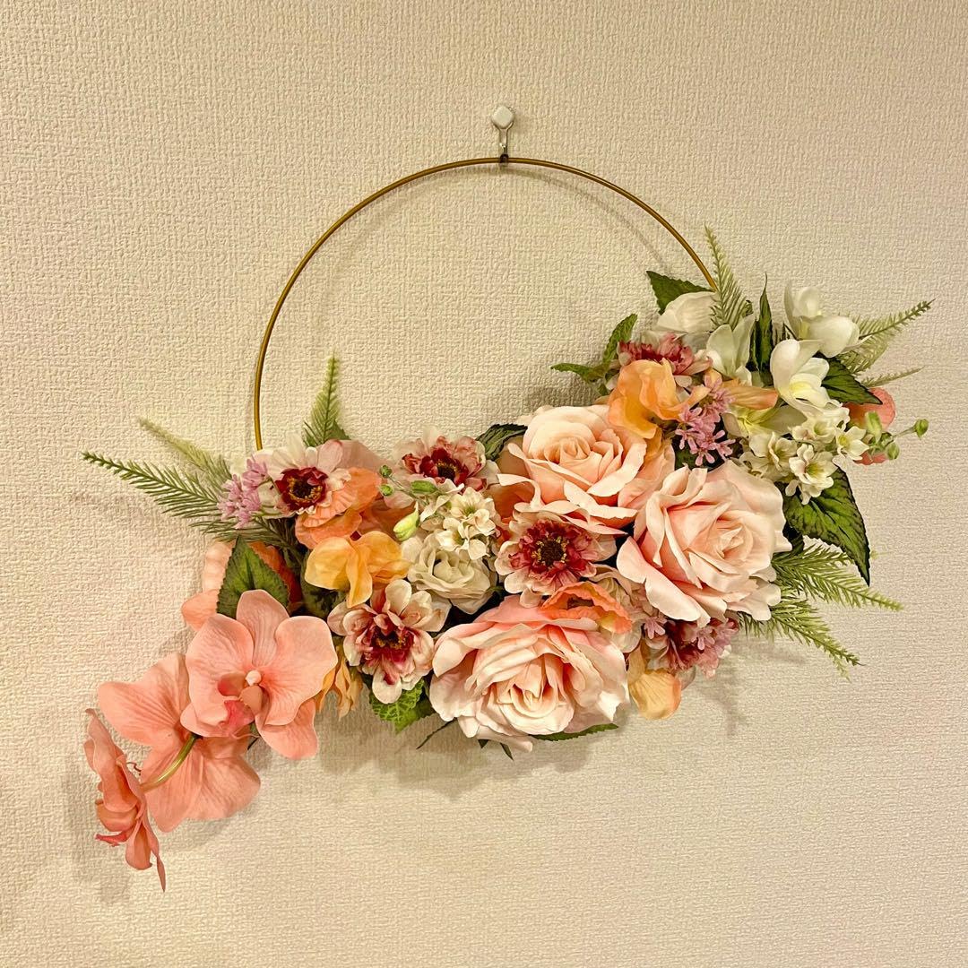 フープブーケ 造花 フープブーケ 造花 結婚式 ウエディングブーケ 360