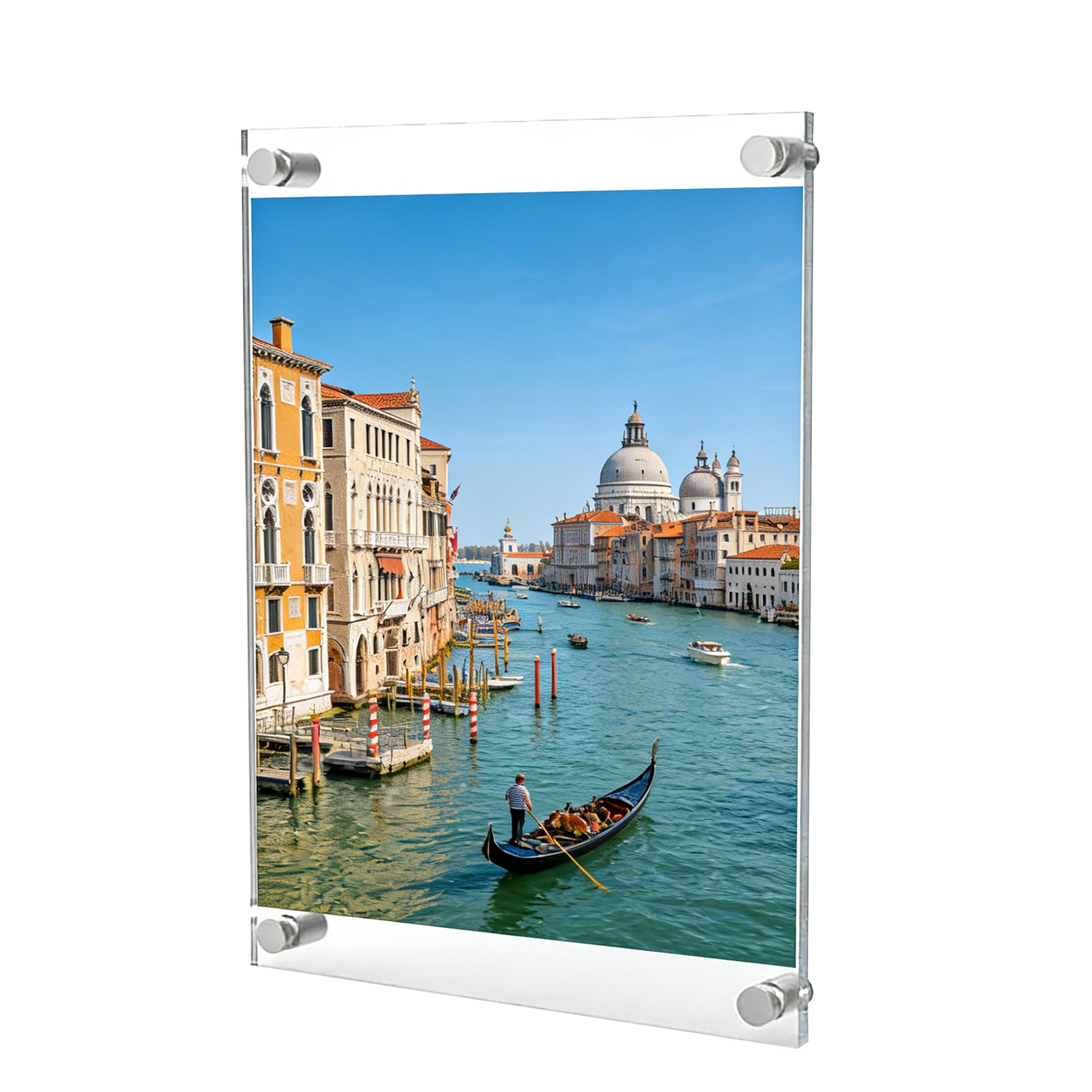 FixtureDisplays® 2 Sheets Acrylic per Set Clear Sign Name Holder Plexiglass 8.5X11 11x8.5 Wallmount Poster Frame Standoff 119884-8.5X11-NPF