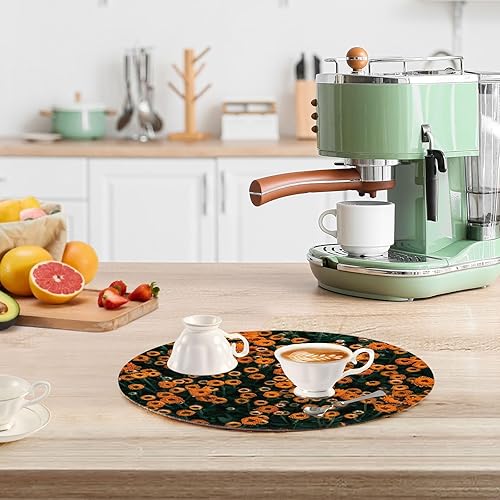 Miniatura 6 de 3 Pcs Nonslip Trivet Autumn Daisies for Hot Pots and Pans 15in Cotton Thread Weave Absorb Water Hot Mats for Cooking Pot Kitchen Decor