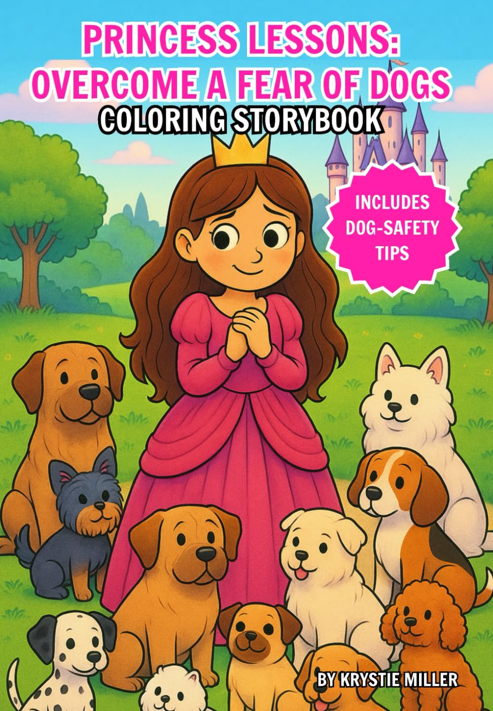 Princess Lessons: Overcome a Fear of Dogs: Coloring Storybook