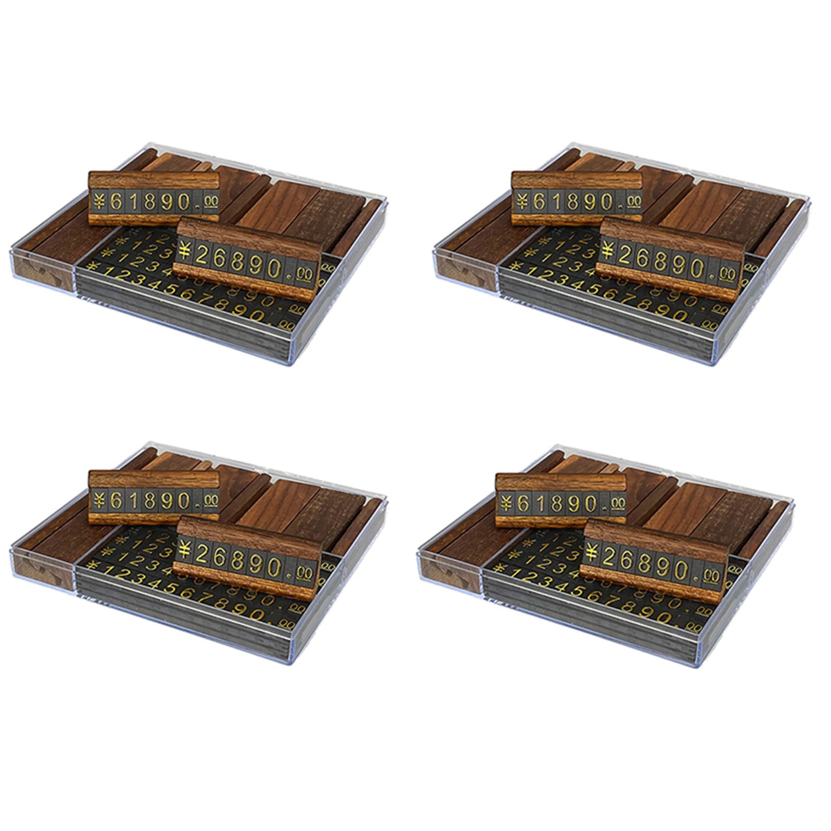40 Set Mini Legno Combinato Numero Prezzo Cubi Etichetta Regolabile Numero Prezzo Etichetta Segno Titolare Carta Supporto B