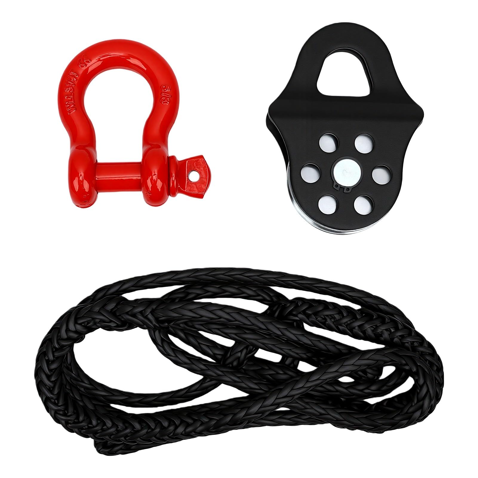 Haofy Poulie de Treuil 6T, Manilles D Ring 5,8in avec Sangle, for