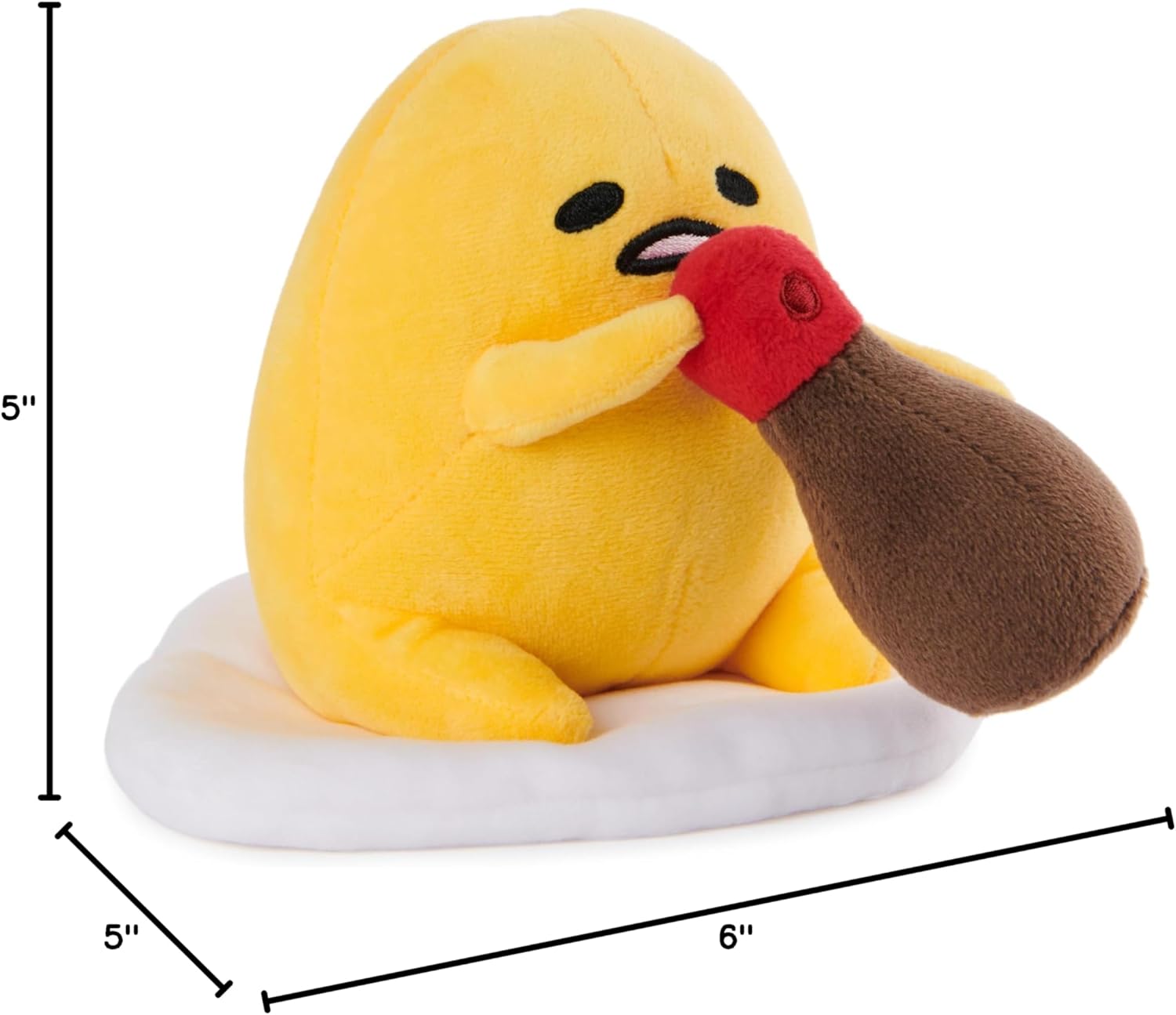GUND Sanrio Gudetama The Lazy Egg Stuffed Animal, Gudetama with Soy Sauce Plush Toy for Ages 1 and Up, 5” - Image 7