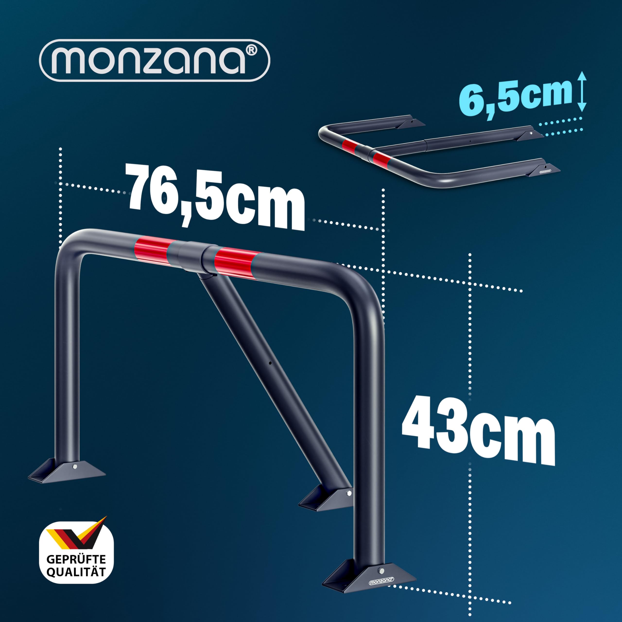 DEUBA® 2 X Sbarra Parcheggio Dissuasore 6 Chiavi Lucchetto Pieghevole Acciaio Robusto Barriera Sosta per Posteggio Posto Auto Catena Sbarramento