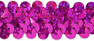 Expo International 20-Yard 2 Row Starlight Hologram Stretch Sequin Trim, 7/8-Inch, Magenta