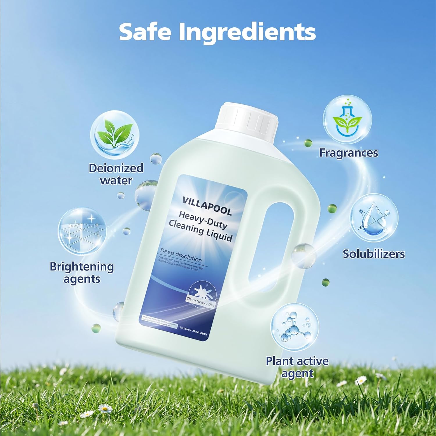 Heavy-duty Decontamination Floor Cleaning Solution Compatible with Ecovacs DEEBOT X11 X9 T80 T50 Series Vacuum and Mop, Powerful Cleaning Formula for Stubborn Grease and Odors