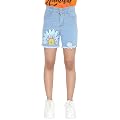 TotzTouch Kids Girls Blue Color Denim Shorts Flower Printed 3 to 15 Years Pack of 1