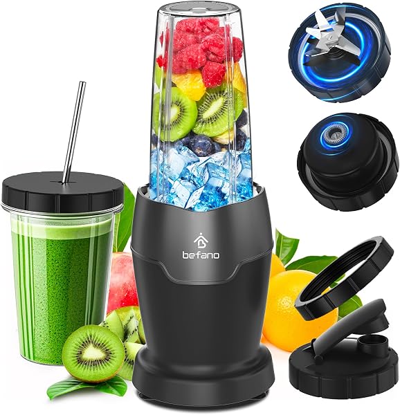 Befano Blender for Smoothies,1200W High-Power Blenders for Kitchen,11 Pcs Smoothie Maker Set with 18oz and 24oz Travel Cups,Ice Crushing, Shakes & Grinding, Ready in 60 Seconds for Home & On-the-Go