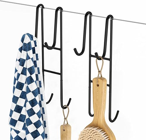 Miniatura 1 de Cerbonny Ganchos para puerta de ducha (10 pulgadas), paquete de 2 ganchos extendidos para toallas de baño, ganchos para puerta de vidrio sin marco,