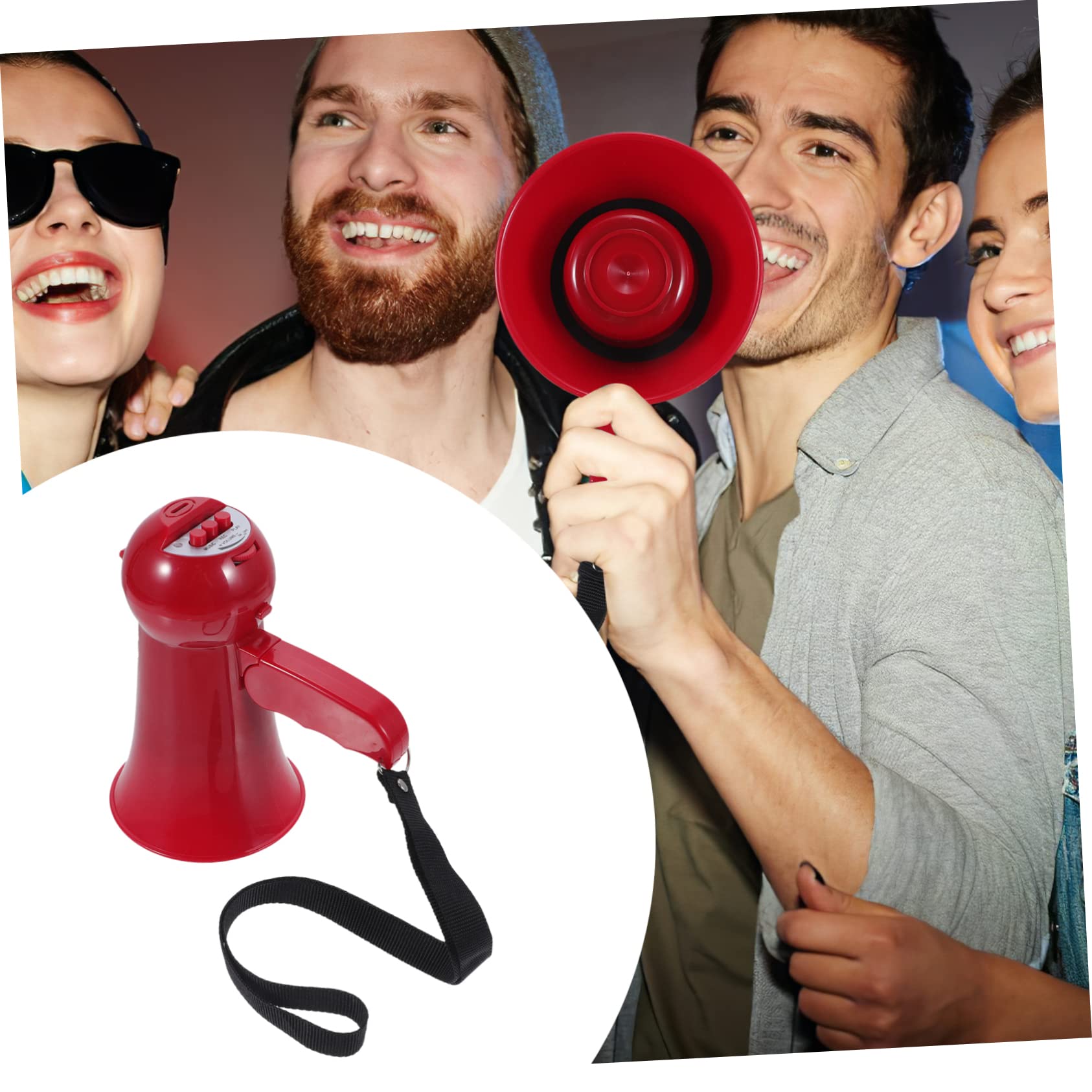 Yardwe altoparlante Altavoces portátiles Portable Speaker orador de porristas megáfono de Control de Volumen megáfono para porristas alegría de megáfono cobrable Altavoz Pato Cuernos Rojo